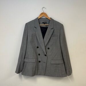 OVERSIZED DOUBLE BREASTED WOOL-BLEND BLAZER